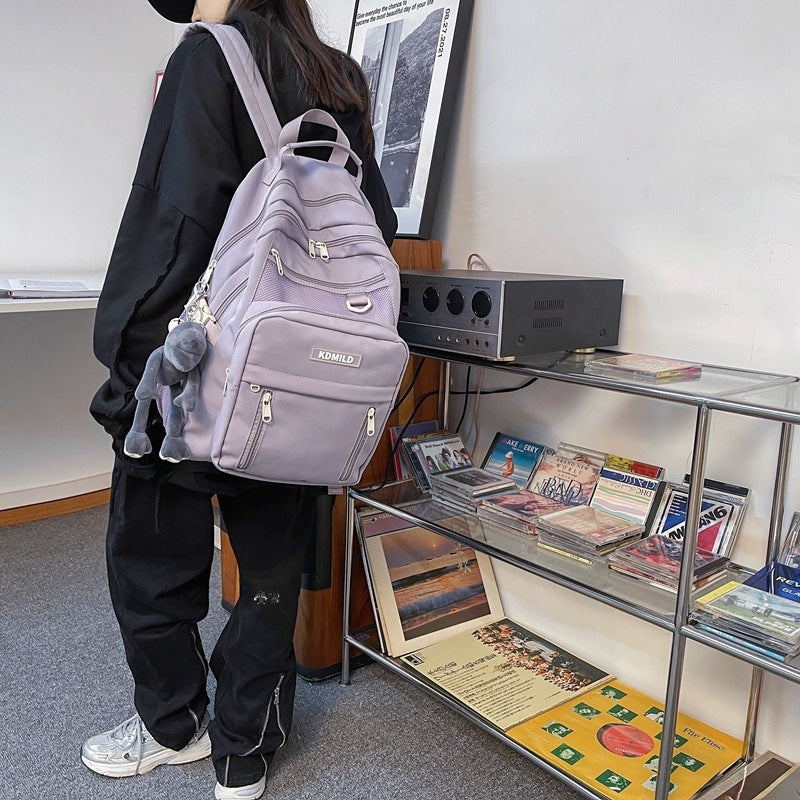 School bag male ins Korean version Harajuku ulzzang female high school student versatile large capacity multi-layer backpack backpack 