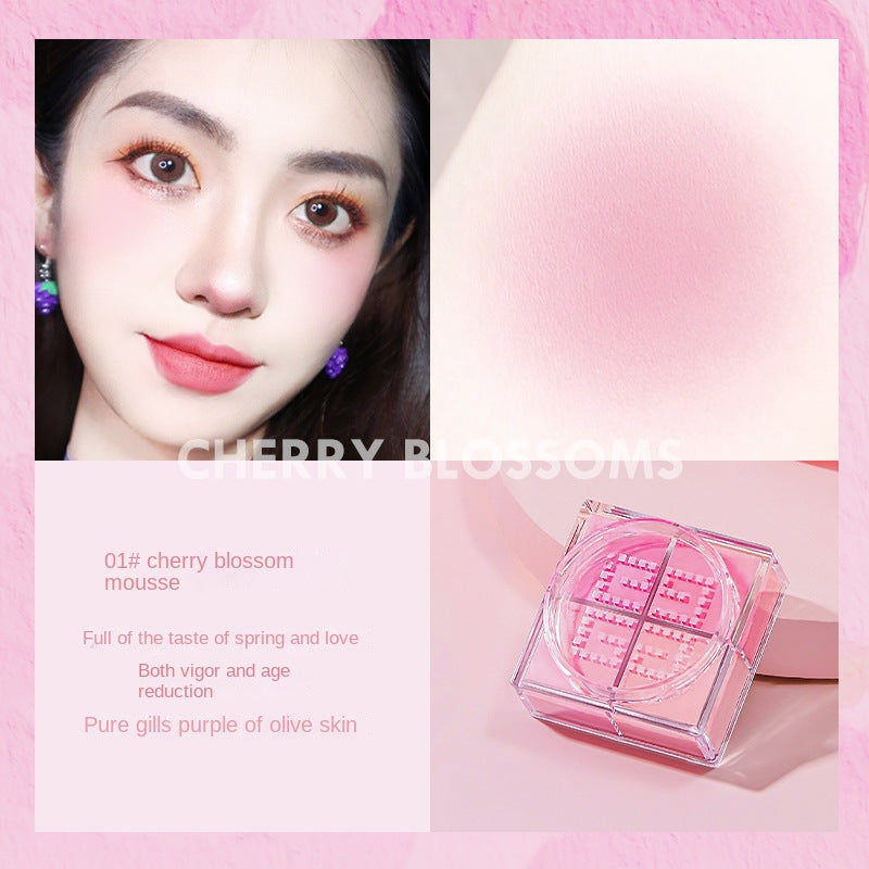NOVO four-square blush nude makeup natural matte blush niche brand makeup affordable students novice beginners 
