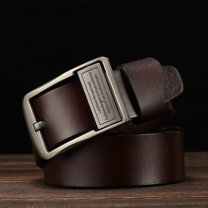 Men's Belt Spot Leather Pin Buckle Pure Cowhide Non-Laminated Belt Men's Korean Style Trendy Casual Jeans Belt Wholesale 