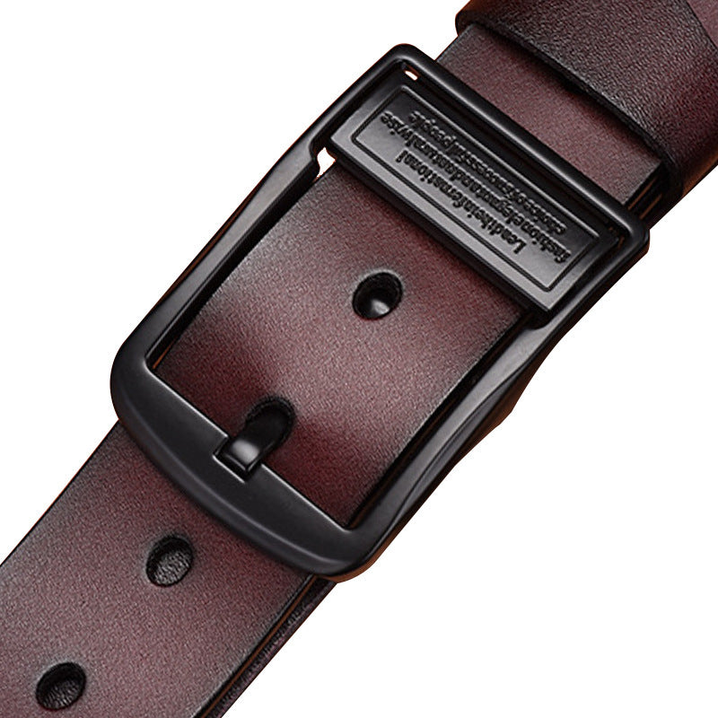 Men's Belt Spot Leather Pin Buckle Pure Cowhide Non-Laminated Belt Men's Korean Style Trendy Casual Jeans Belt Wholesale 