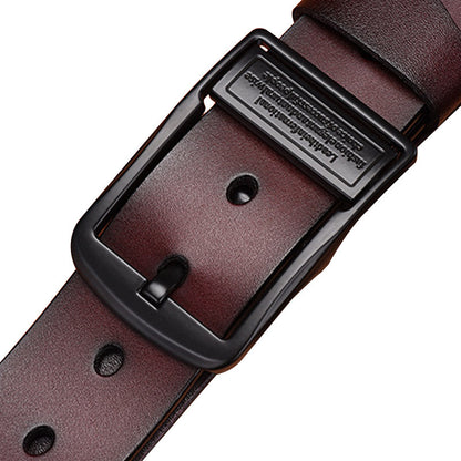 Men's Belt Spot Leather Pin Buckle Pure Cowhide Non-Laminated Belt Men's Korean Style Trendy Casual Jeans Belt Wholesale 