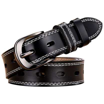 Women's leather belt retro pin buckle cowhide spot wholesale fashion all-match belt women's Korean version of women's belt 