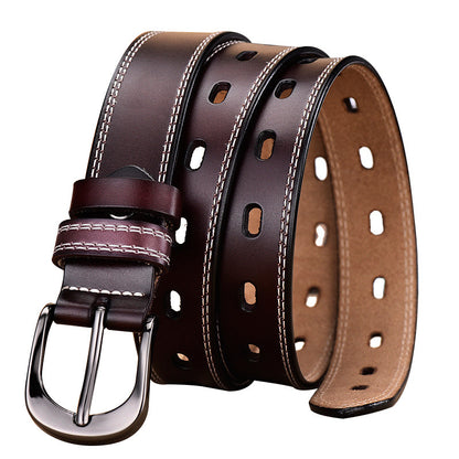 Women's leather belt retro pin buckle cowhide spot wholesale fashion all-match belt women's Korean version of women's belt 