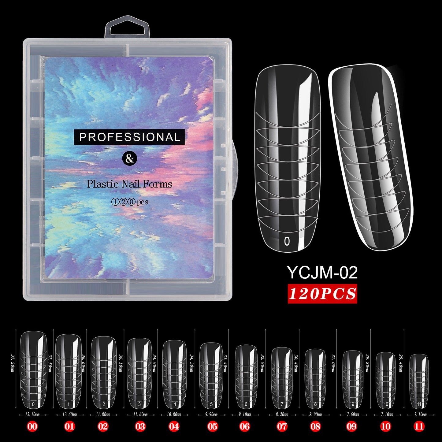 Cross-border manicure nail mold crystal extension paperless tray rapid phototherapy nail extension 120 pieces boxed factory wholesale 
