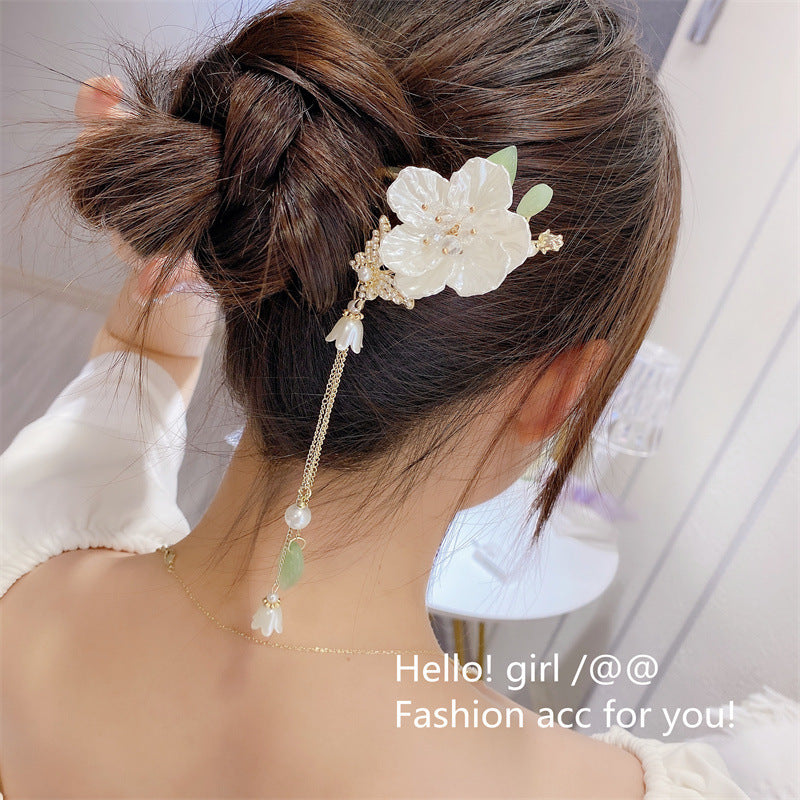 Super fairy flower clip new large metal butterfly clip female summer back head hair clip shark clip headdress hair clip 