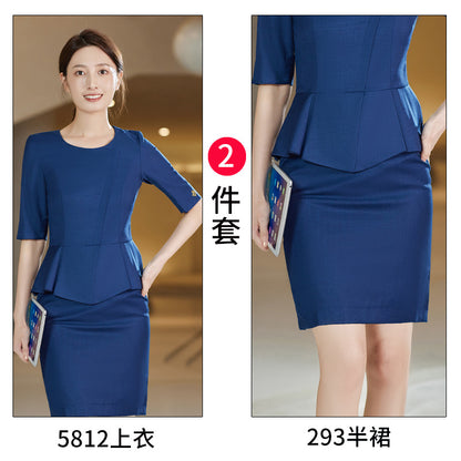 2024薄款夏季中袖老凤祥银楼店员服店长工作服高端黄金珠宝店工装