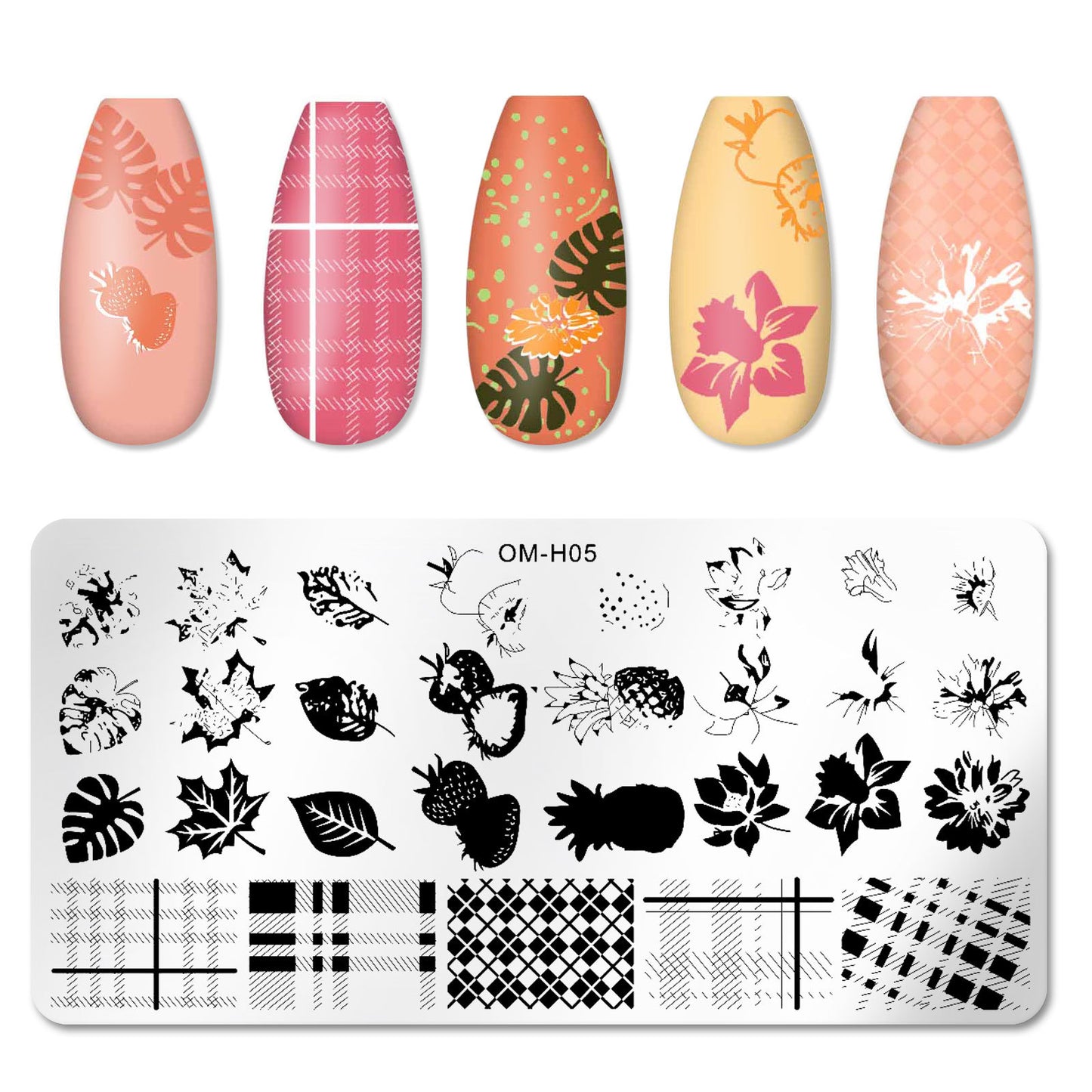 Cross-border popular printing template nail art steel plate rectangular printing plate painted ink template new printing ready stock 