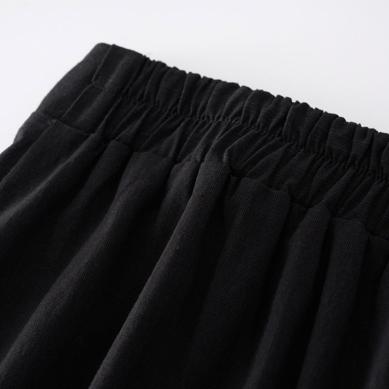 Slightly fat plus size women's umbrella skirt 2024 summer Korean version commuting leisure slim literary style mid-length skirt female 18075 