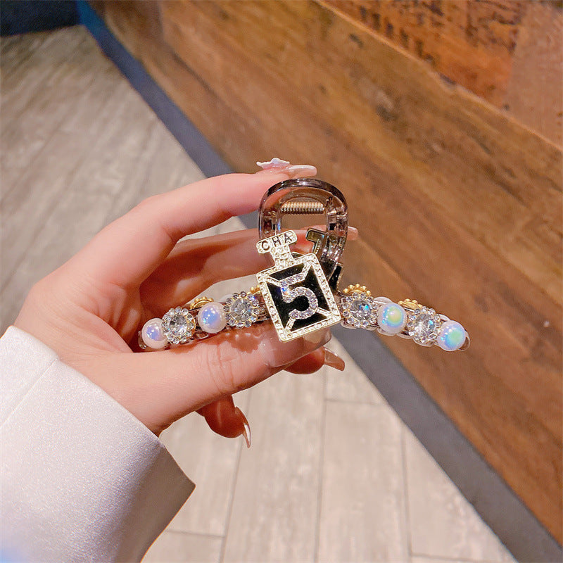 Super fairy flower clip new large metal butterfly clip female summer back head hair clip shark clip headdress hair clip 