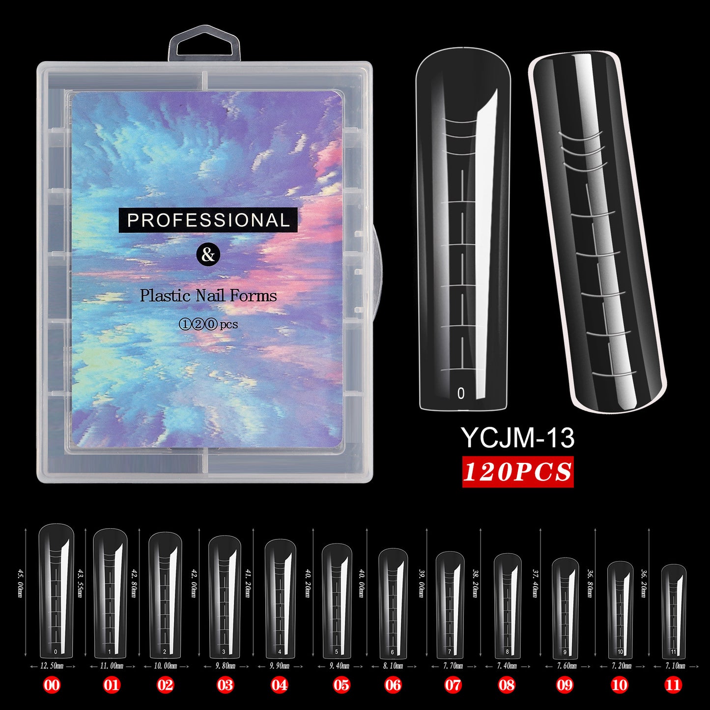 Cross-border manicure nail mold crystal extension paperless tray rapid phototherapy nail extension 120 pieces boxed factory wholesale 