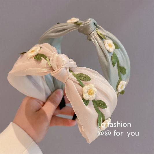 Fairy spirit surrounds the original fresh and wide version of the headband headband simple Mori French retro hair accessories Korean fabric art 