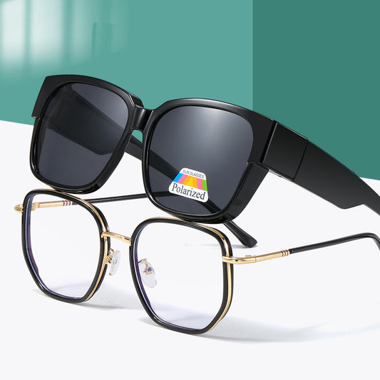 Douyin same style TR90 myopia set mirror sunglasses driving a mirror dual-use portable myopia sunglasses 902 sets of mirrors