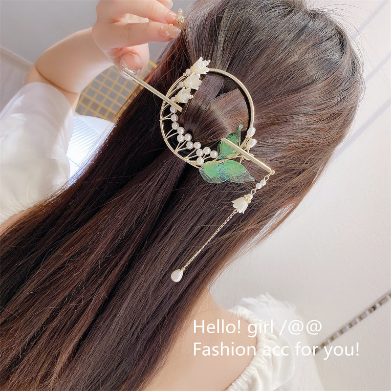 Super fairy flower clip new large metal butterfly clip female summer back head hair clip shark clip headdress hair clip 