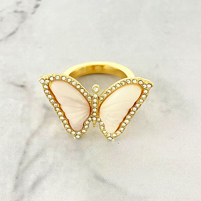 Korean Fashion Three-dimensional Butterfly Ring Female Shining Three-dimensional Temperament Advanced Sense Fashion Versatile Butterfly Jewelry 