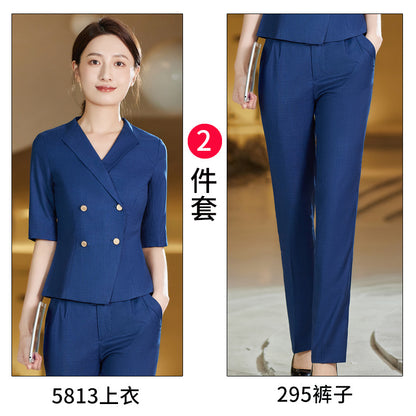 2024薄款夏季中袖老凤祥银楼店员服店长工作服高端黄金珠宝店工装
