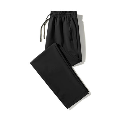 Ice silk elastic quick-drying pants men's summer thin section plus fat XL Korean version stylish couple net red same style trendy pants 