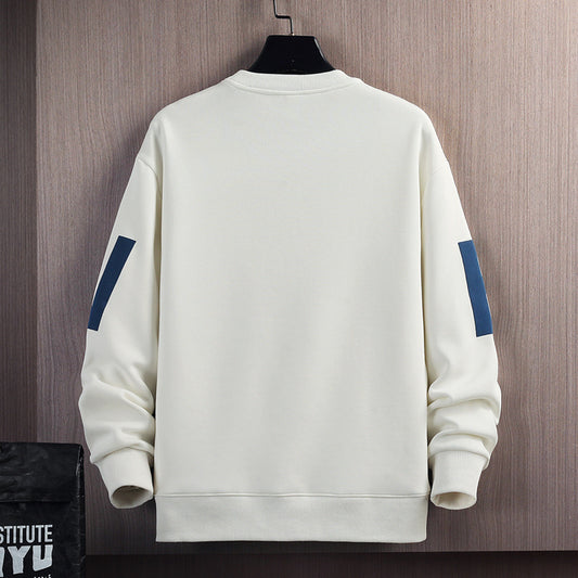 Round neck sweater men's spring 2023 new loose capless long-sleeved niche design sense net red same style top clothes 