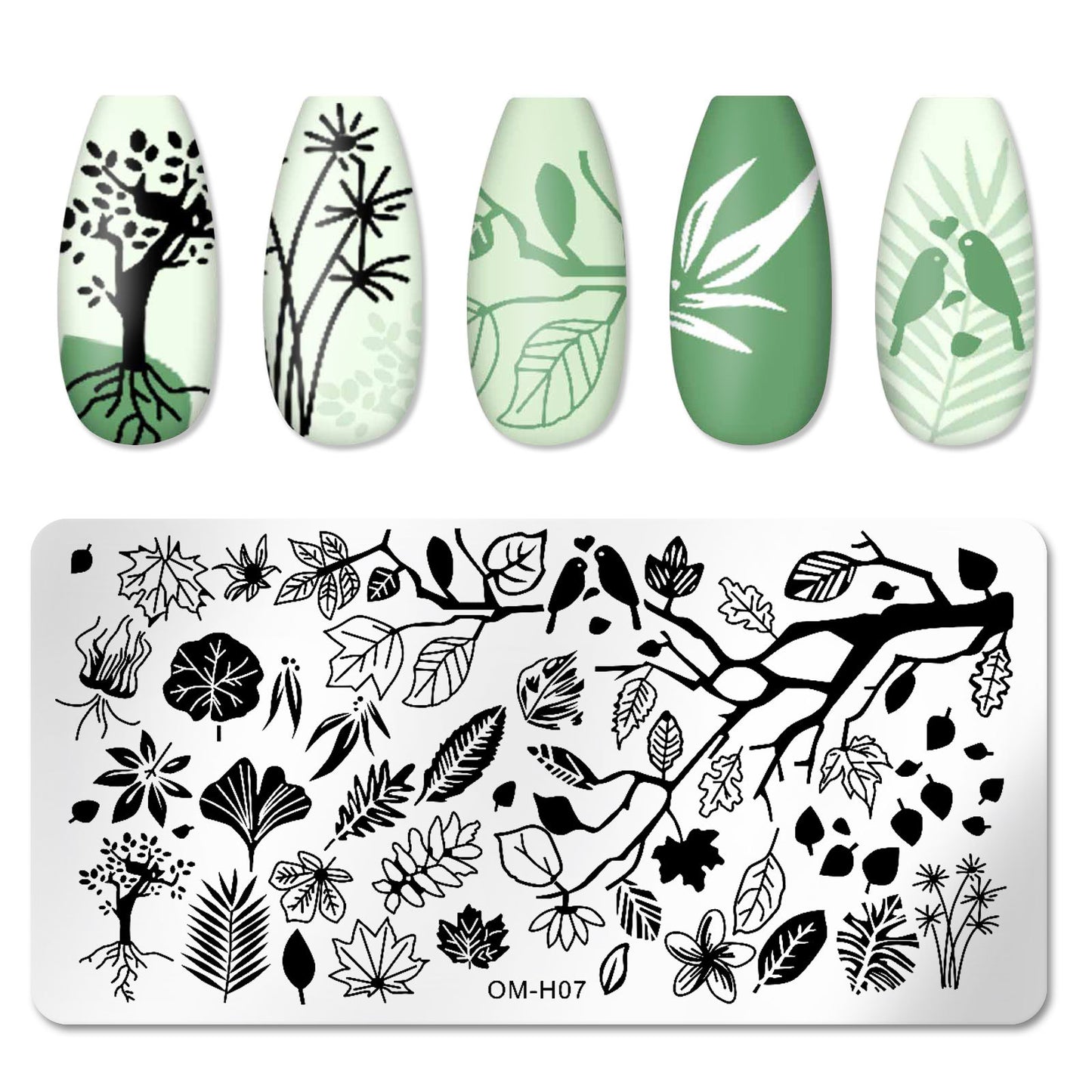 Cross-border popular printing template nail art steel plate rectangular printing plate painted ink template new printing ready stock 