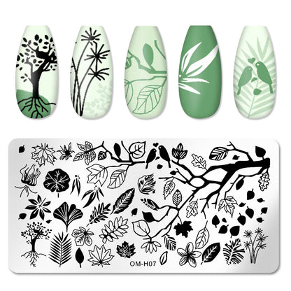 Cross-border popular printing template nail art steel plate rectangular printing plate painted ink template new printing ready stock 