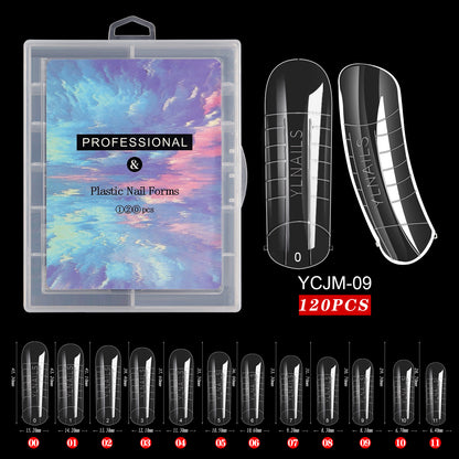 Cross-border manicure nail mold crystal extension paperless tray rapid phototherapy nail extension 120 pieces boxed factory wholesale 