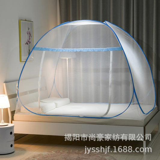 Mosquito net free installation yurt foldable home student dormitory single double door bottomless cross-border factory wholesale 
