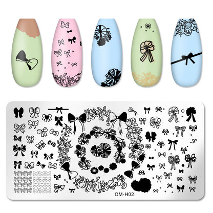 Cross-border popular printing template nail art steel plate rectangular printing plate painted ink template new printing ready stock 