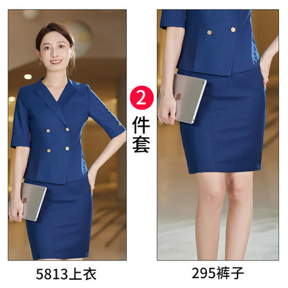 2024薄款夏季中袖老凤祥银楼店员服店长工作服高端黄金珠宝店工装