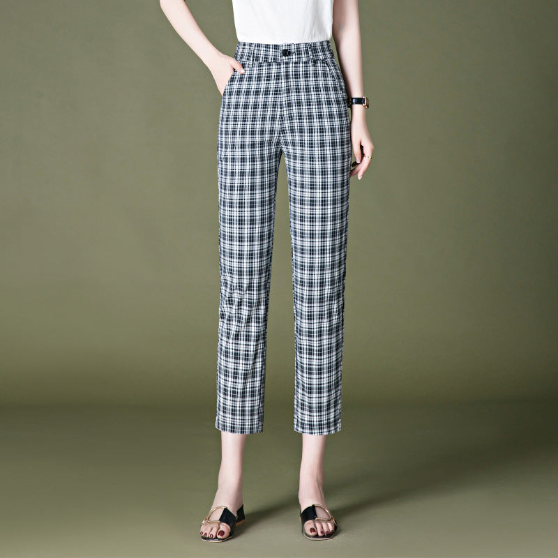 Summer plaid pants store