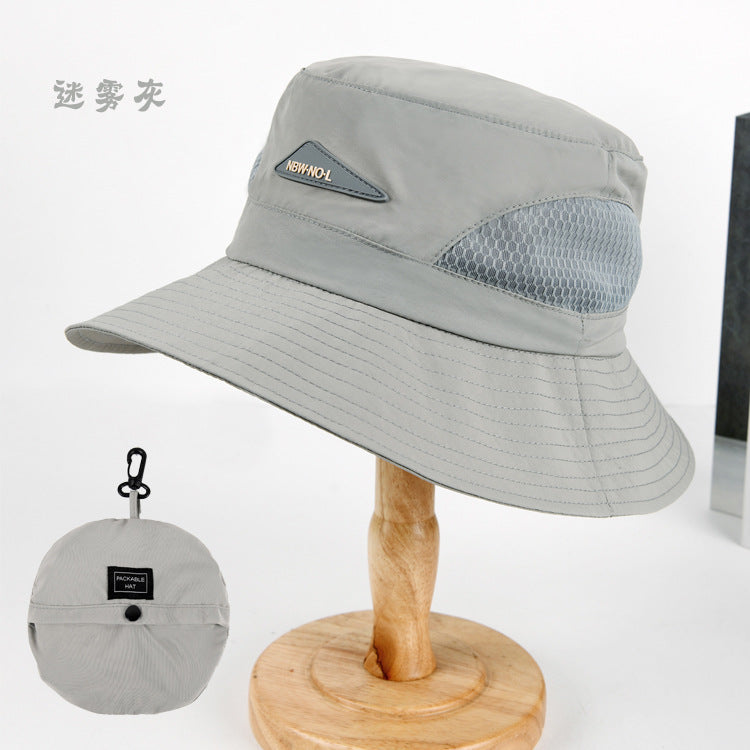 Quick-drying waterproof fisherman's hat can store bag basin hat summer thin section outdoor mountaineering hat men's sunshade hat women 