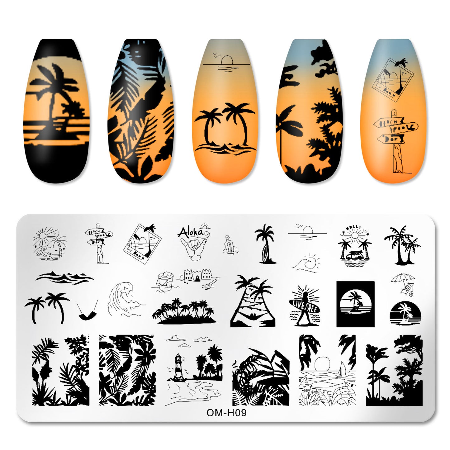 Cross-border popular printing template nail art steel plate rectangular printing plate painted ink template new printing ready stock 
