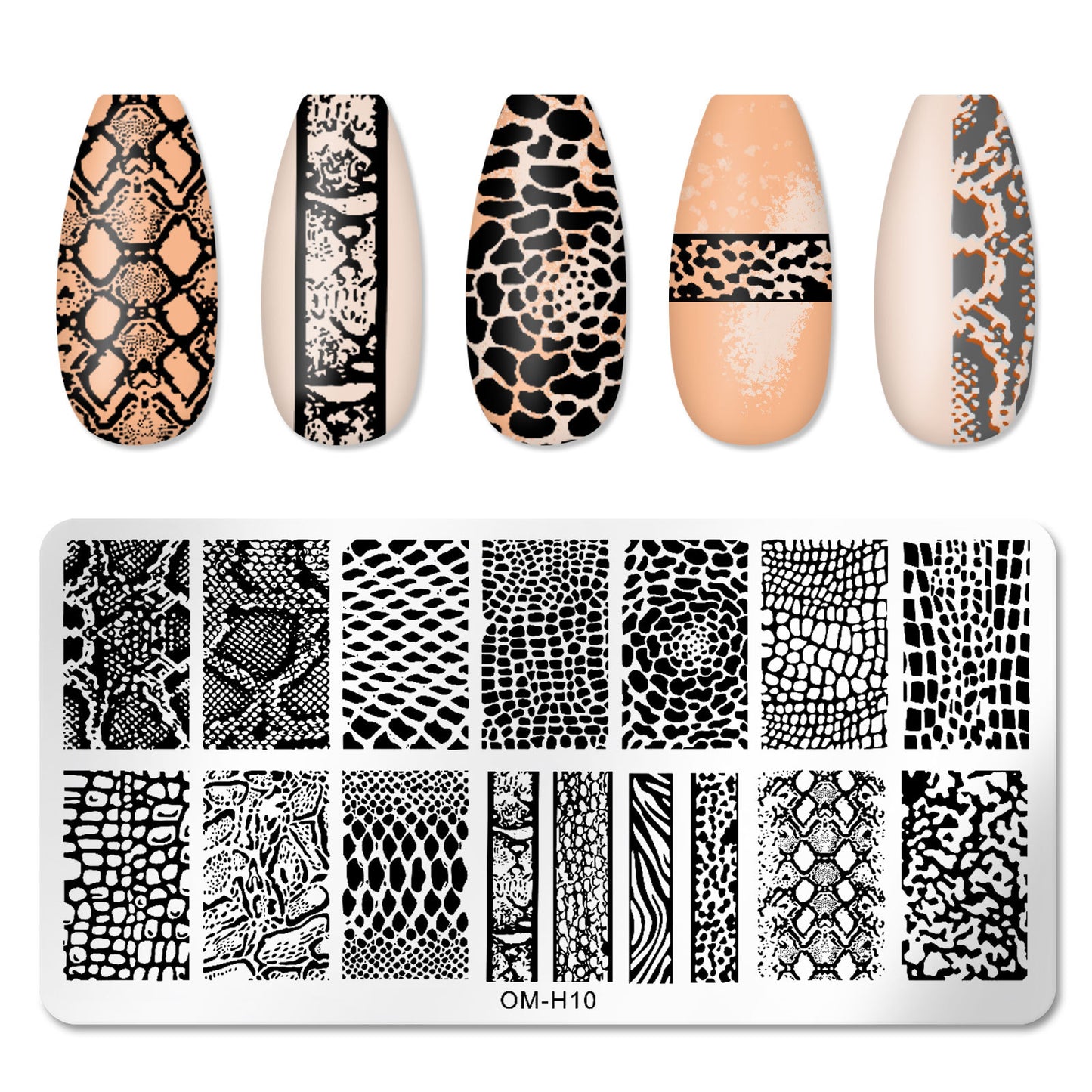 Cross-border popular printing template nail art steel plate rectangular printing plate painted ink template new printing ready stock 