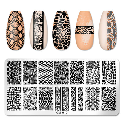 Cross-border popular printing template nail art steel plate rectangular printing plate painted ink template new printing ready stock 