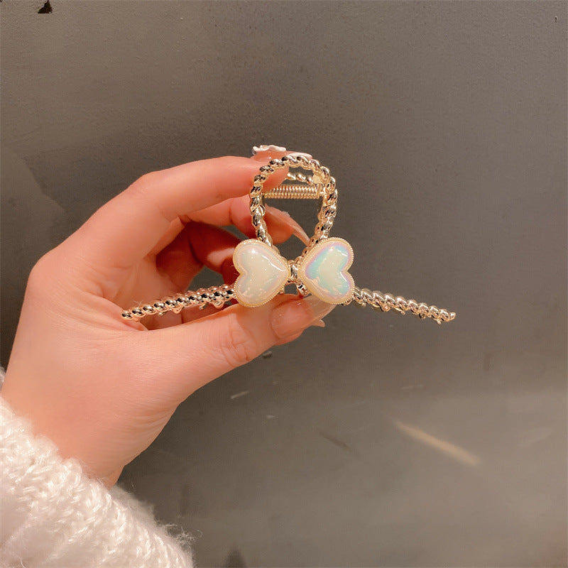 Super fairy flower clip new large metal butterfly clip female summer back head hair clip shark clip headdress hair clip 