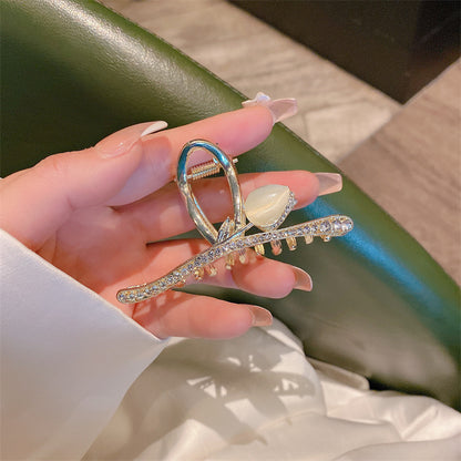 Super fairy flower clip new large metal butterfly clip female summer back head hair clip shark clip headdress hair clip 