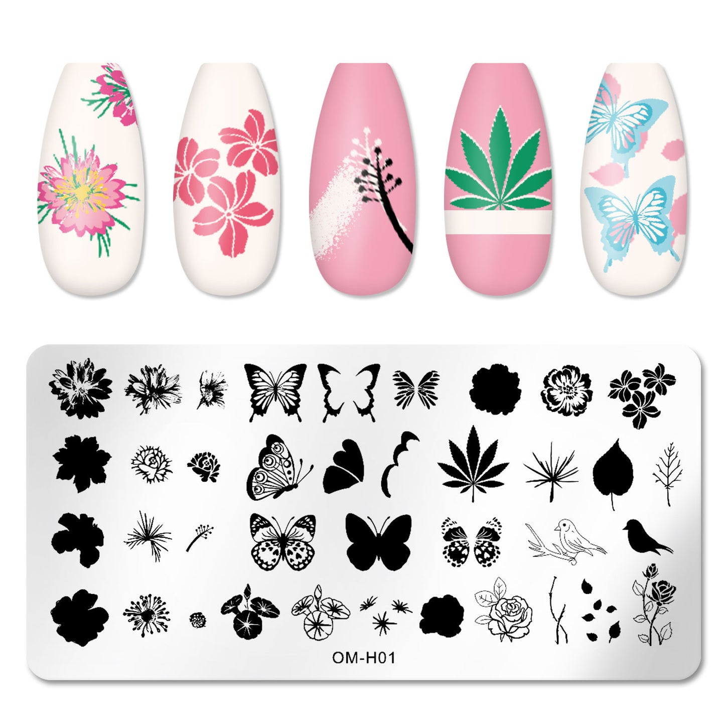 Cross-border popular printing template nail art steel plate rectangular printing plate painted ink template new printing ready stock 