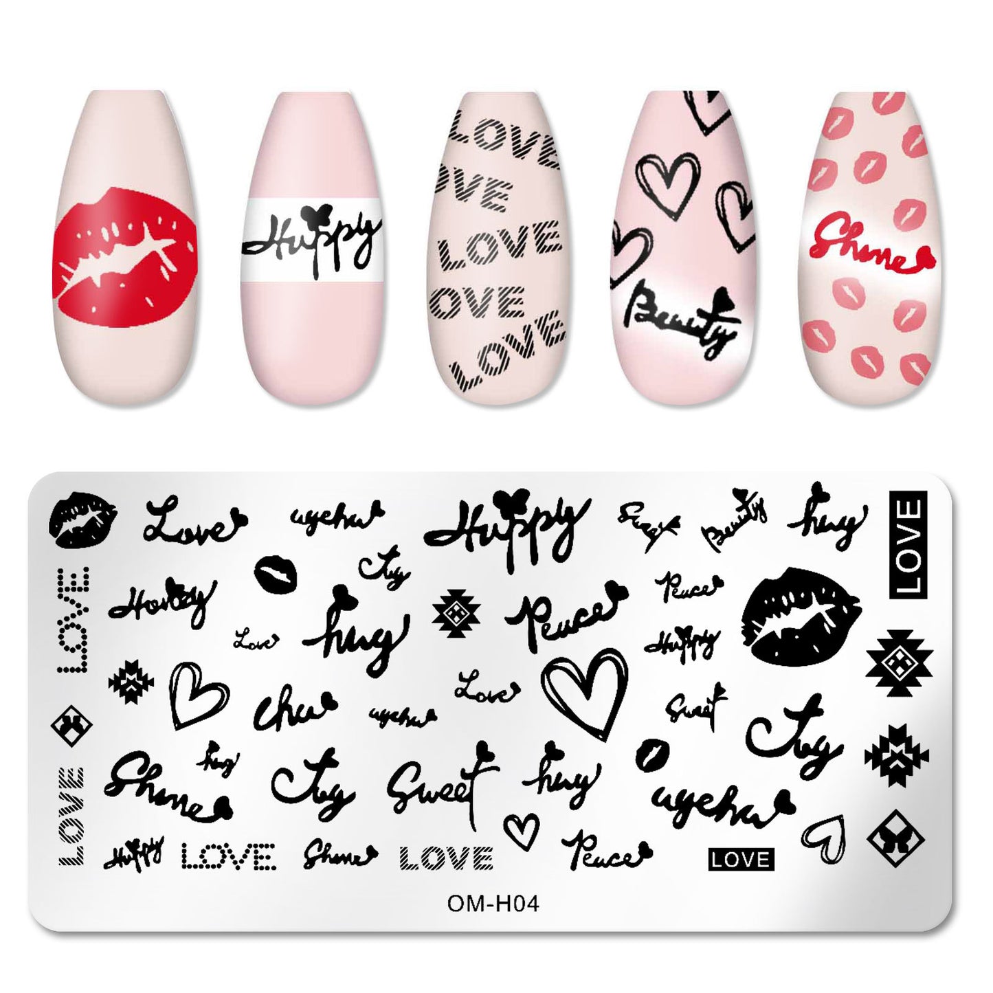 Cross-border popular printing template nail art steel plate rectangular printing plate painted ink template new printing ready stock 