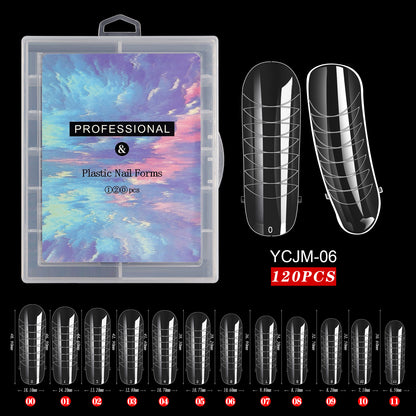 Cross-border manicure nail mold crystal extension paperless tray rapid phototherapy nail extension 120 pieces boxed factory wholesale 