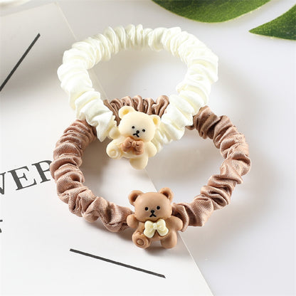 နို့လက်ဖက်ရည်ရောင် ဆံပင်ကြိုး Korean version ကာတွန်း လေးစွပ် ဝက်ဝံခေါင်းကြိုး အူစက်ဝိုင်း ဆံပင်ဆက်စပ်ပစ္စည်းများ ဦးခေါင်းကြိုး နှစ်ယွမ် စတိုးဆိုင် ထောက်ပံ့ရေး လက္ကား
