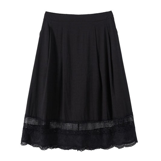 Slightly fat plus size women's umbrella skirt 2024 summer Korean version commuting leisure slim literary style mid-length skirt female 18075 