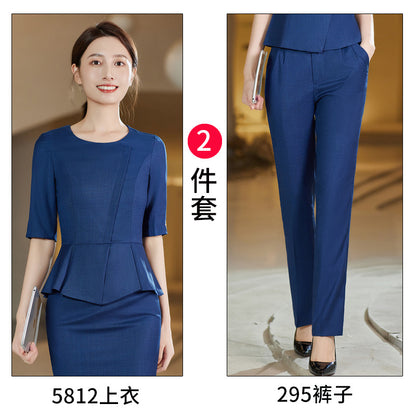 2024薄款夏季中袖老凤祥银楼店员服店长工作服高端黄金珠宝店工装