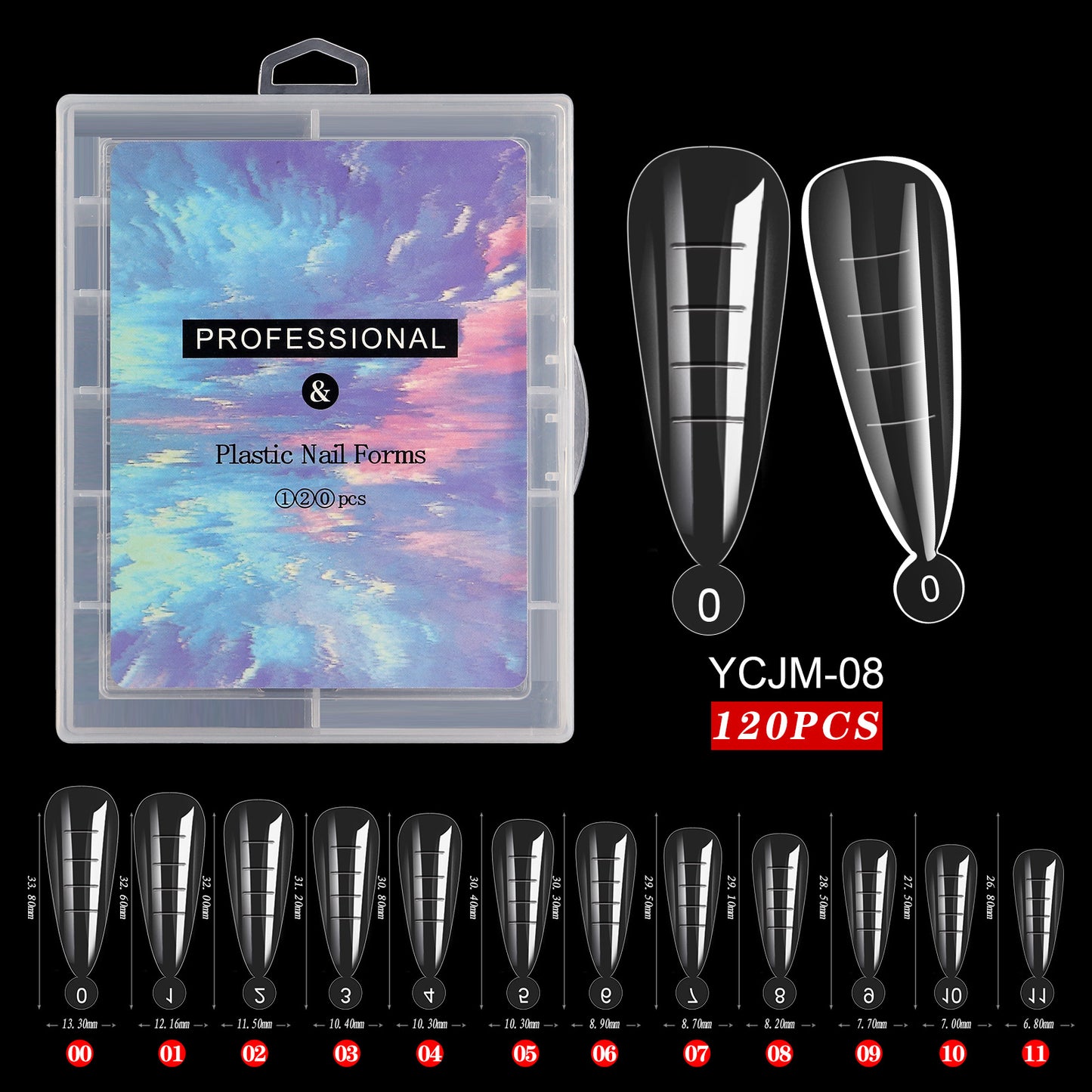 Cross-border manicure nail mold crystal extension paperless tray rapid phototherapy nail extension 120 pieces boxed factory wholesale 