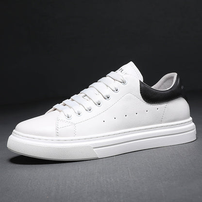 McQueen small white shoes men's 2023 spring new simple all-match lace-up casual men's shoes top layer cowhide genuine leather sneakers