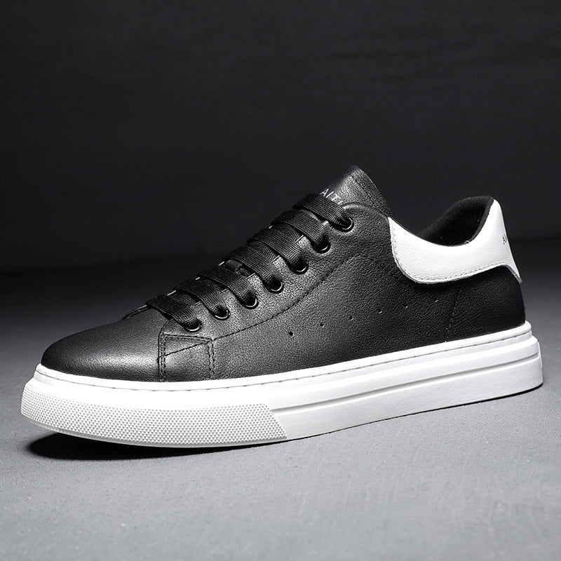 McQueen small white shoes men's 2023 spring new simple all-match lace-up casual men's shoes top layer cowhide genuine leather sneakers