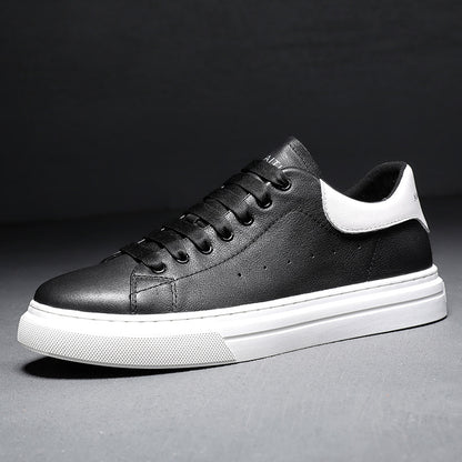 McQueen small white shoes men's 2023 spring new simple all-match lace-up casual men's shoes top layer cowhide genuine leather sneakers