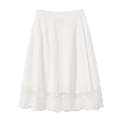 Slightly fat plus size women's umbrella skirt 2024 summer Korean version commuting leisure slim literary style mid-length skirt female 18075 