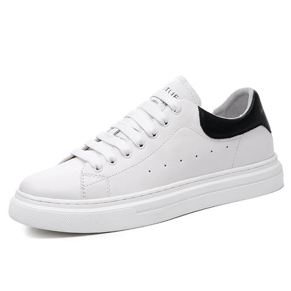 McQueen small white shoes men's 2023 spring new simple all-match lace-up casual men's shoes top layer cowhide genuine leather sneakers