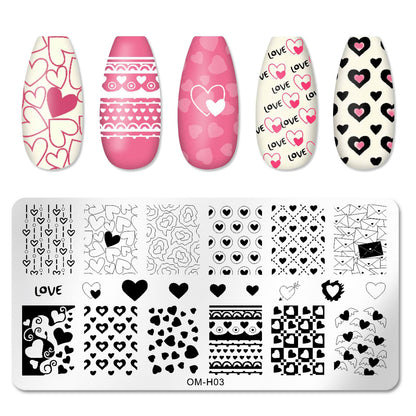 Cross-border popular printing template nail art steel plate rectangular printing plate painted ink template new printing ready stock 