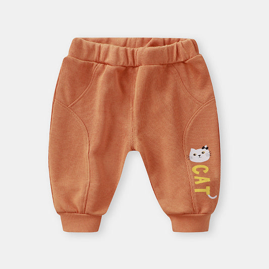 Children's pants children's casual pants cotton spring and autumn outerwear boys' casual pants 1-6 years old girls baby tide one piece drop shipping 