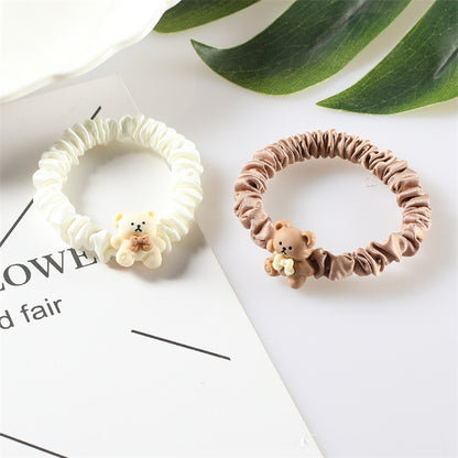 နို့လက်ဖက်ရည်ရောင် ဆံပင်ကြိုး Korean version ကာတွန်း လေးစွပ် ဝက်ဝံခေါင်းကြိုး အူစက်ဝိုင်း ဆံပင်ဆက်စပ်ပစ္စည်းများ ဦးခေါင်းကြိုး နှစ်ယွမ် စတိုးဆိုင် ထောက်ပံ့ရေး လက္ကား
