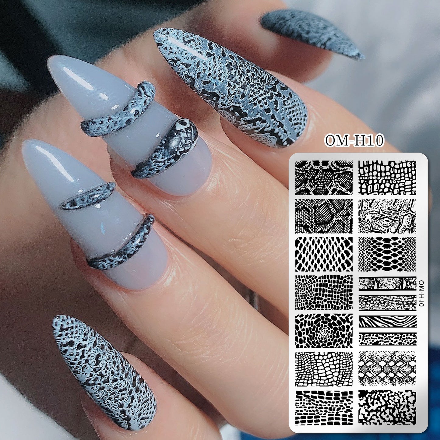 Cross-border popular printing template nail art steel plate rectangular printing plate painted ink template new printing ready stock 